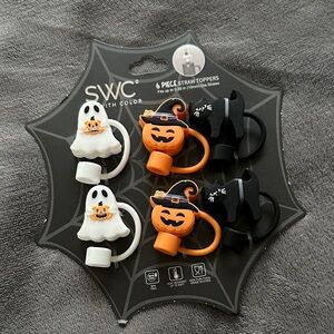 NWT Sip With Color Halloween Straw Toppers Set of 6